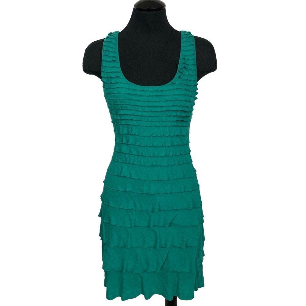 Studio M Layered Teal Bodycon Mini Dress - Women’s XS